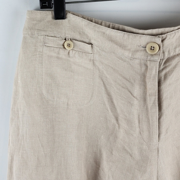 Eileen Fisher Pants Womens Medium Beige Tan Linen Blend 34x33 - Picture 3 of 9